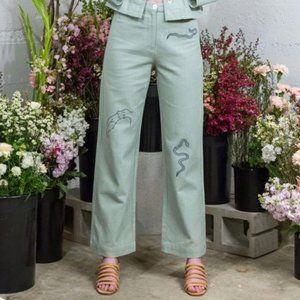 ISO Paloma Wool embroidered mint green pants